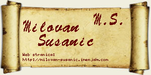 Milovan Susanić vizit kartica